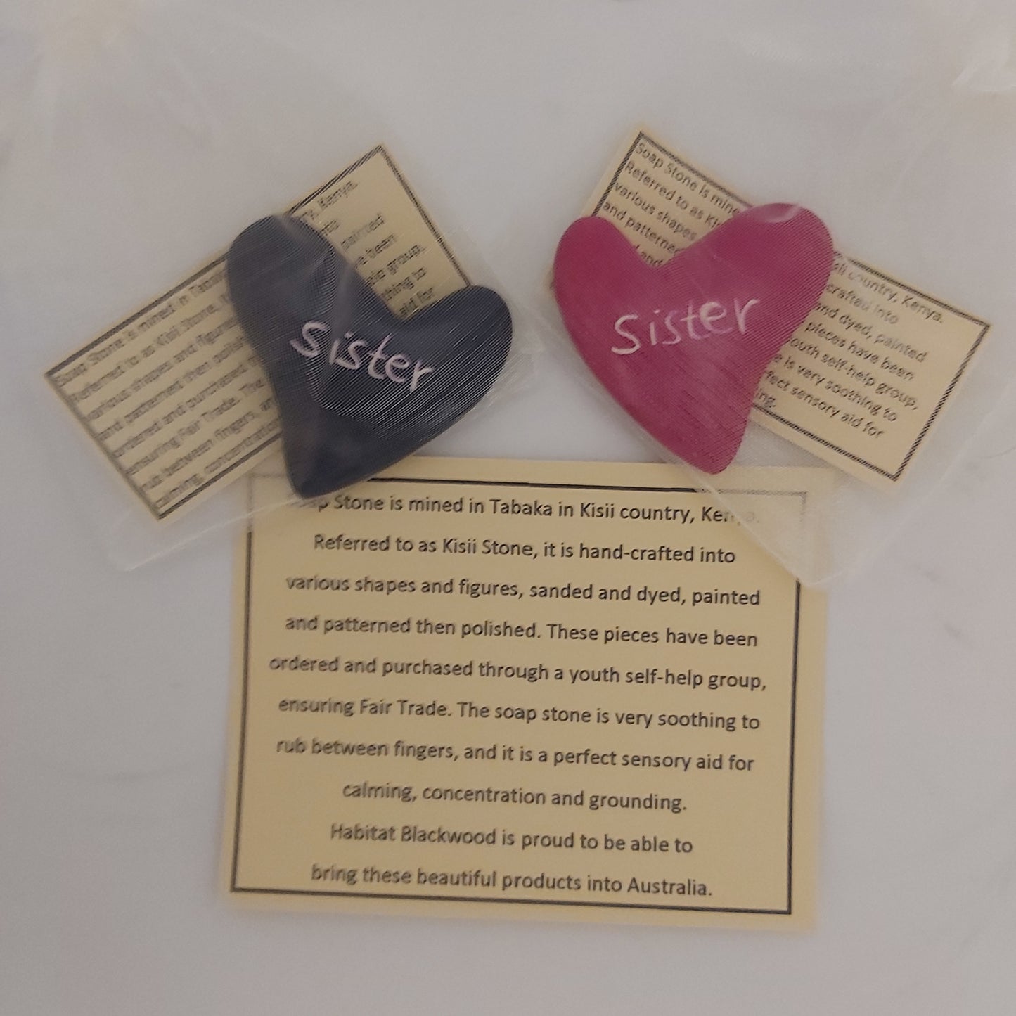 Affirmation Stones - Sister Hearts - Hand Crafted Soap Stone