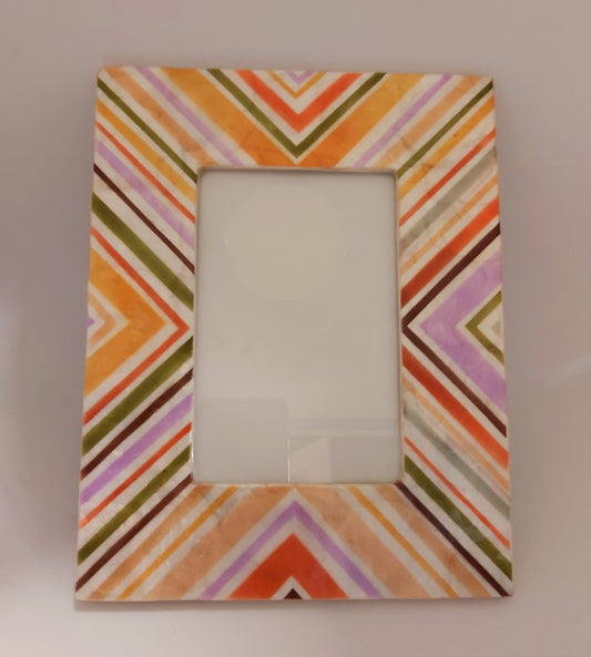 Amalfi Multi Striped Capiz Photo Frame 4 x 6