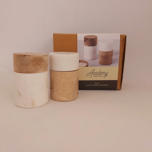 Academy Eliot Marble & Mango Wood Salt & Pepper