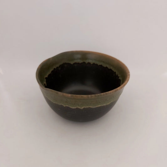 Amalfi Glazed Stoneware Condiment Bowl - Green/Bronze