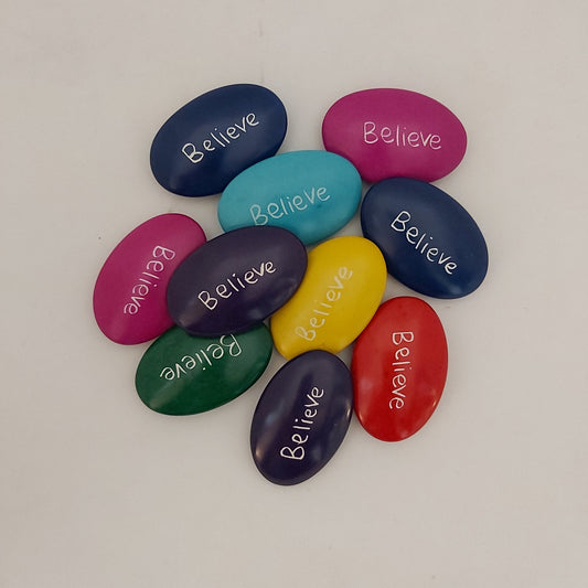 Affirmation Stones - Believe Pebbles - Hand Crafted Soap Stone