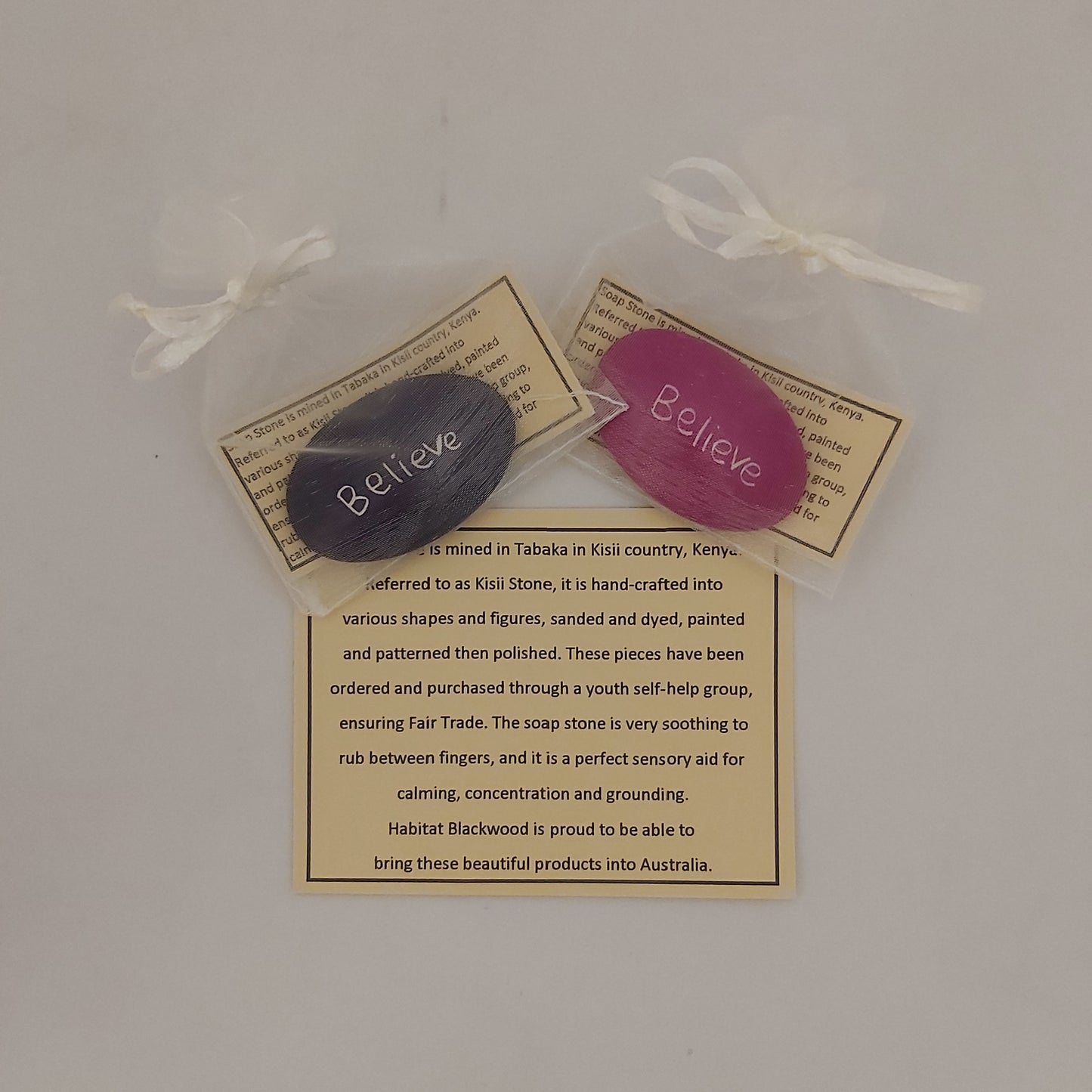 Affirmation Stones - Believe Pebbles - Hand Crafted Soap Stone