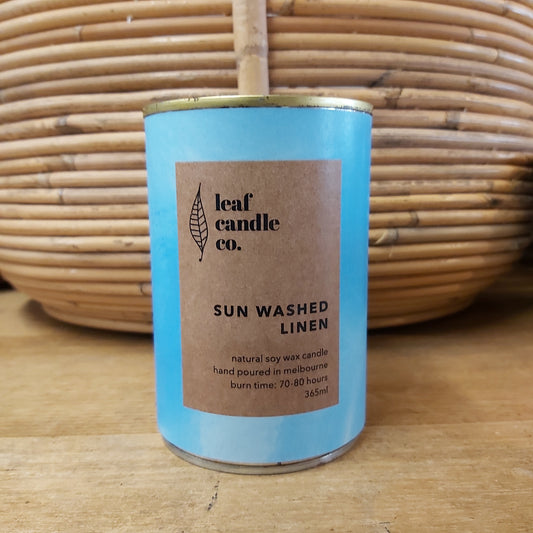 leaf candle co. Sun Washed Linen Candle 375gm