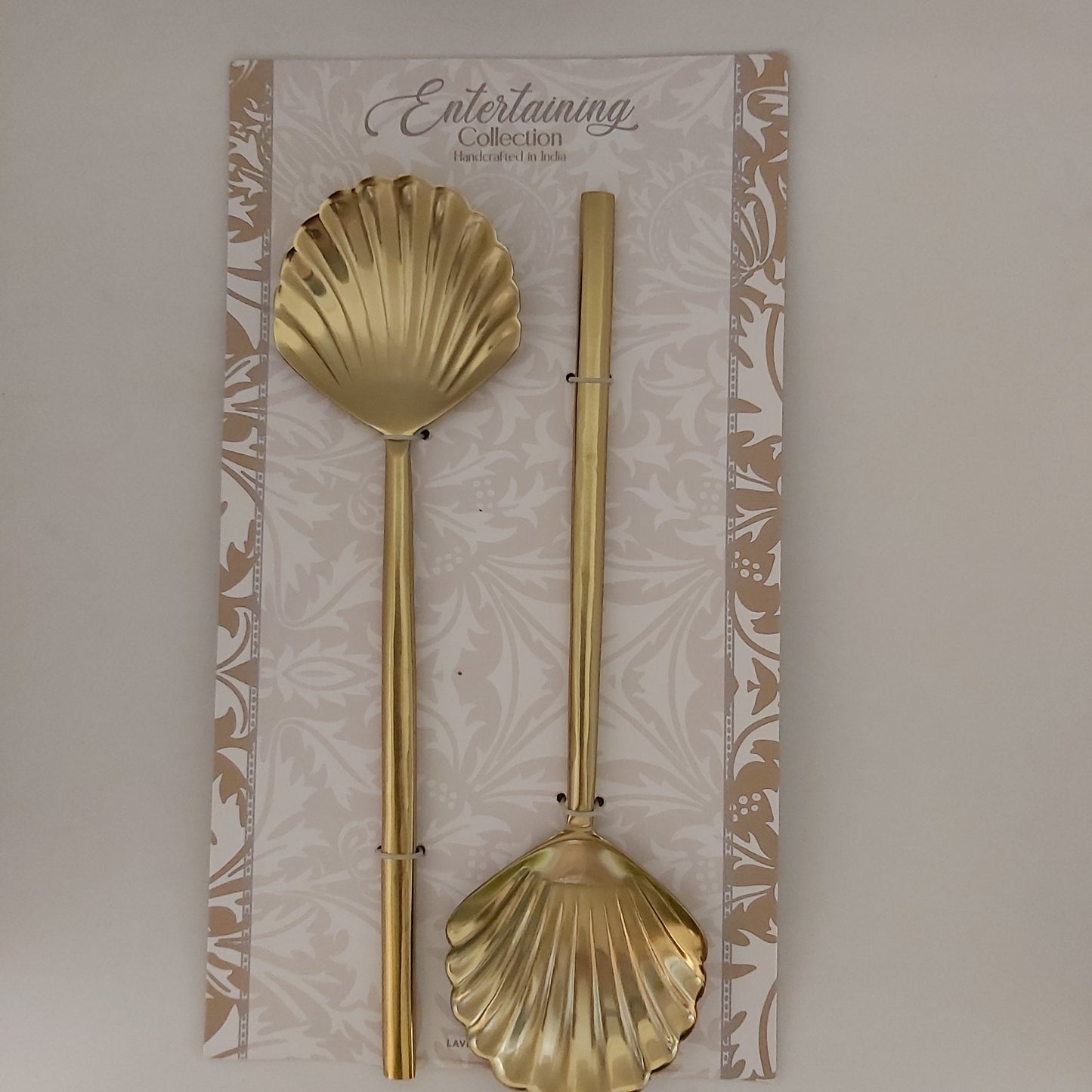 Brass Shell Design Salad Servers