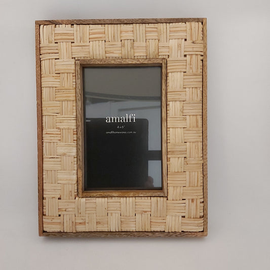 Amalfi Mango Wood & Rattan Photo Frame 4 x 6