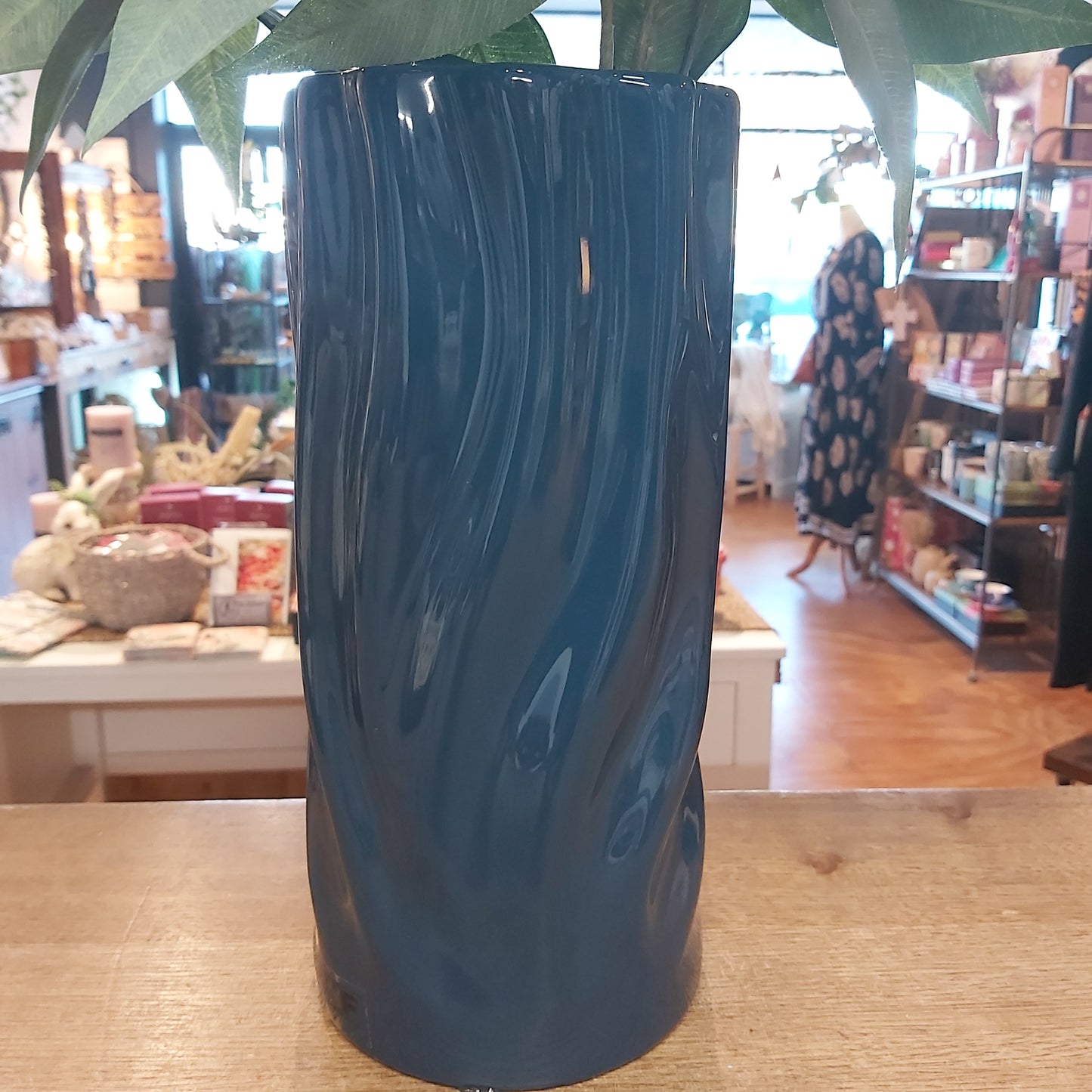 NF Navy Ceramic Vase