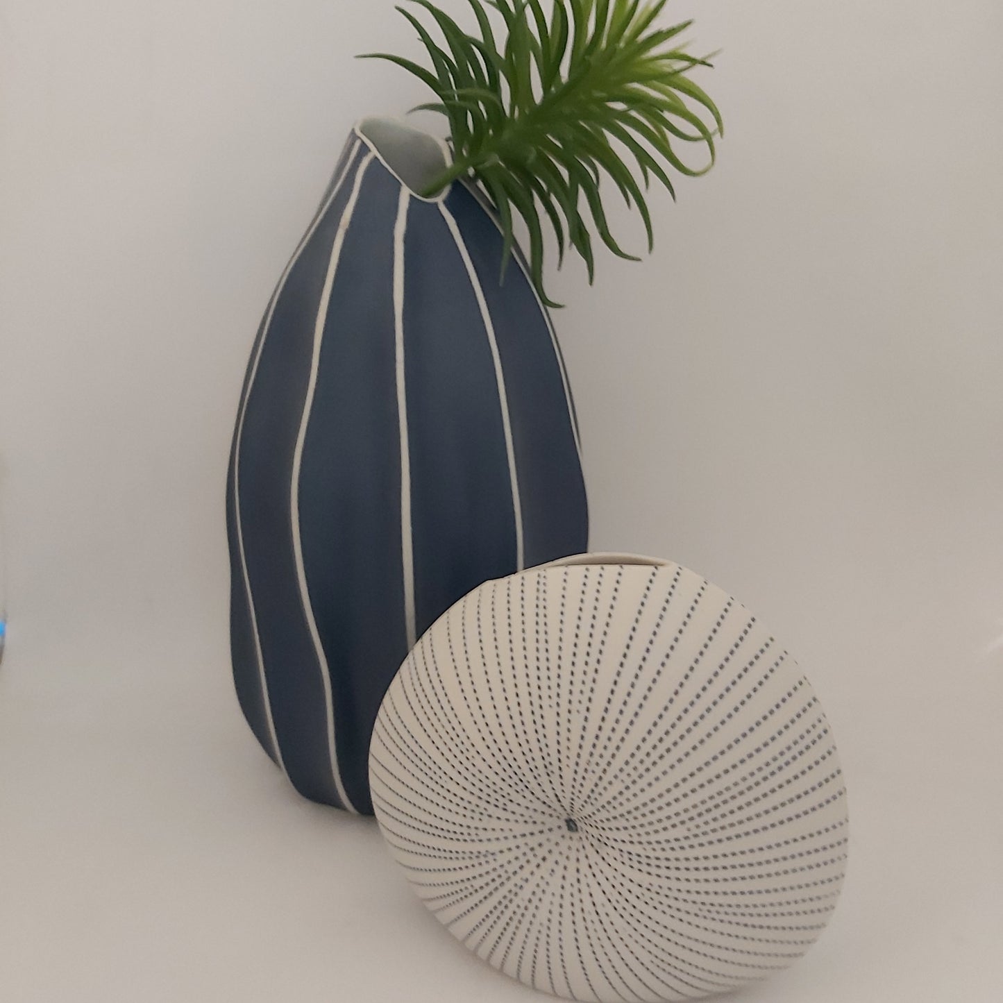 Roshi Medium Navy Stripe Pod Vase