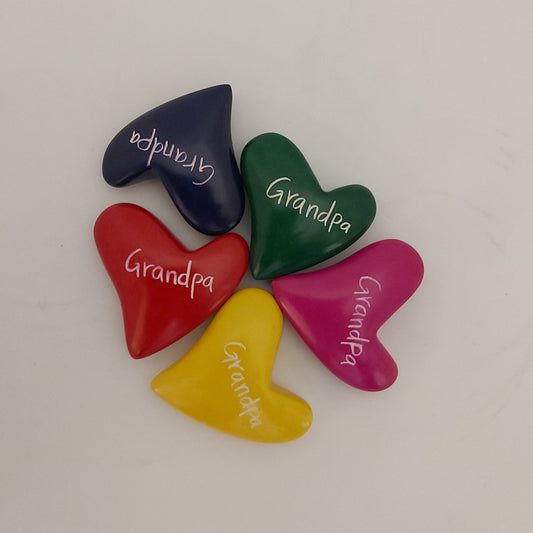 Affirmation Stones - Grandpa Hearts - Hand Crafted Soap Stone