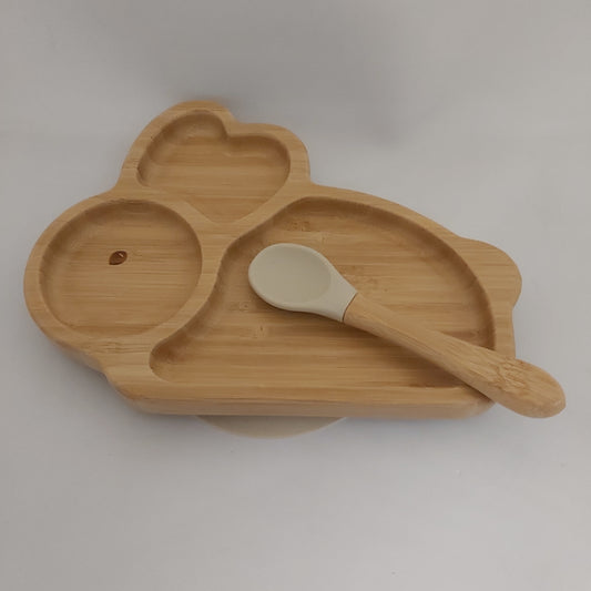 Nordic Kids Belle Bamboo Divider Plate & Spoon Set