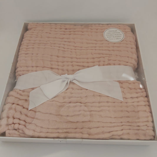 Jiggle & Giggle Peach Whip Double Muslin Baby Blanket