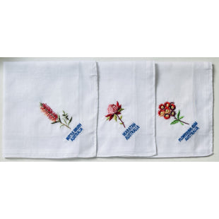 Rosdale Womens Embroidered Australiana in Cello Handkerchiefs