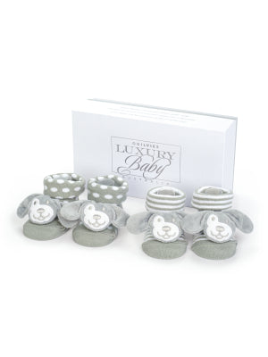 Ogilvies Designs Luxury Baby Grey Puppy Baby Socks