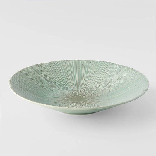 MIJ Tsubaki Ice Green Shallow Bowl